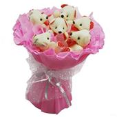 6只可爱抱心小熊公仔